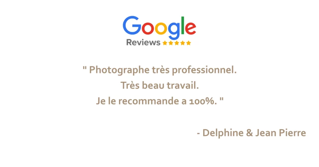 " Photographe très professionnel. Très beau travail. Je le recommande a 100%. "